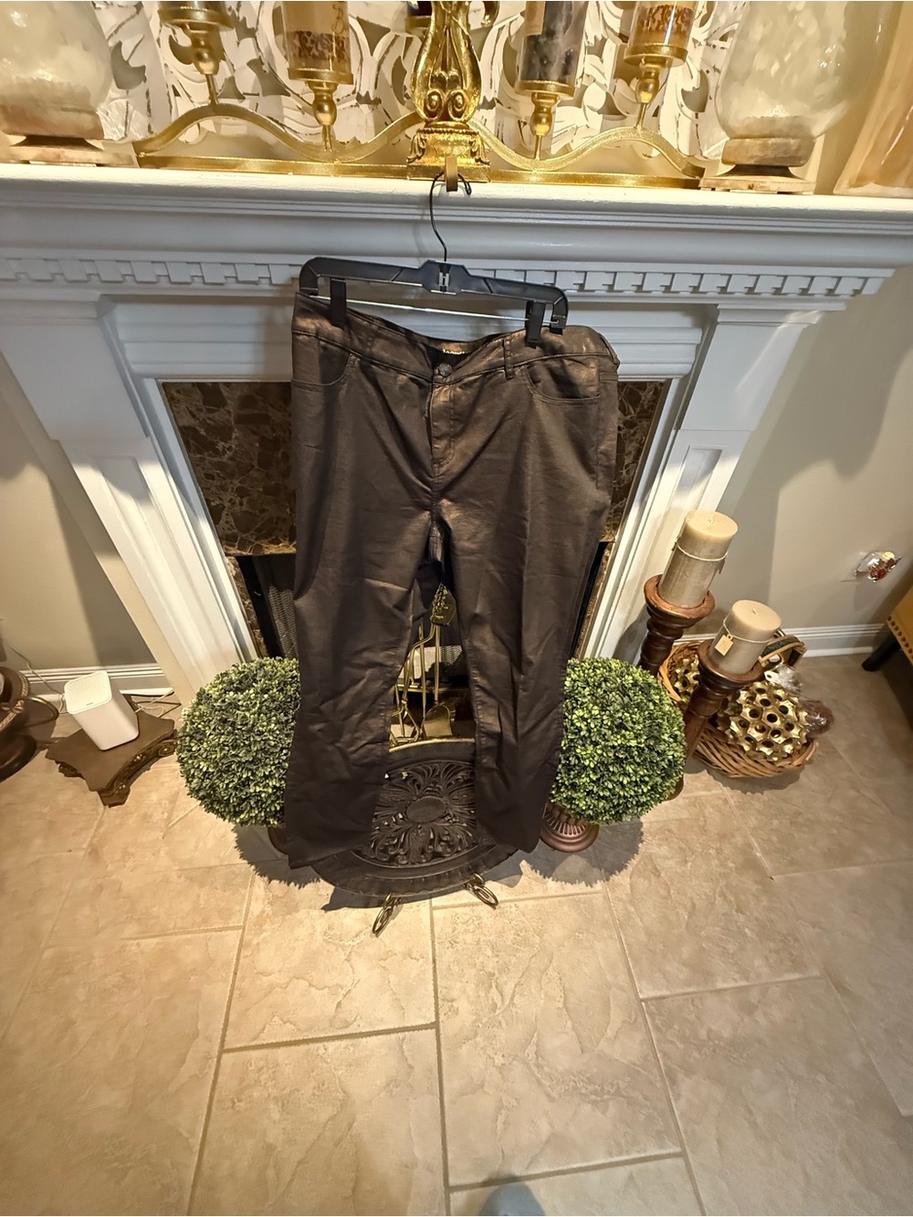 Vintage Eloquii Straight-Leg Jeans in Dark Brown/lite Metallic